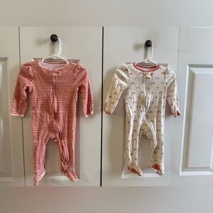 Cloud island pink and white rainbow and striped sleepers 6-9M